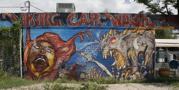 Tucson Oddity: Haunting mural draws plenty of looks at the Viking Car Wash